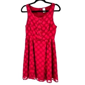 Disney Lauren Conrad Dress Women's Size 6 Minnie Rocks the Dots Red Polka Dots
